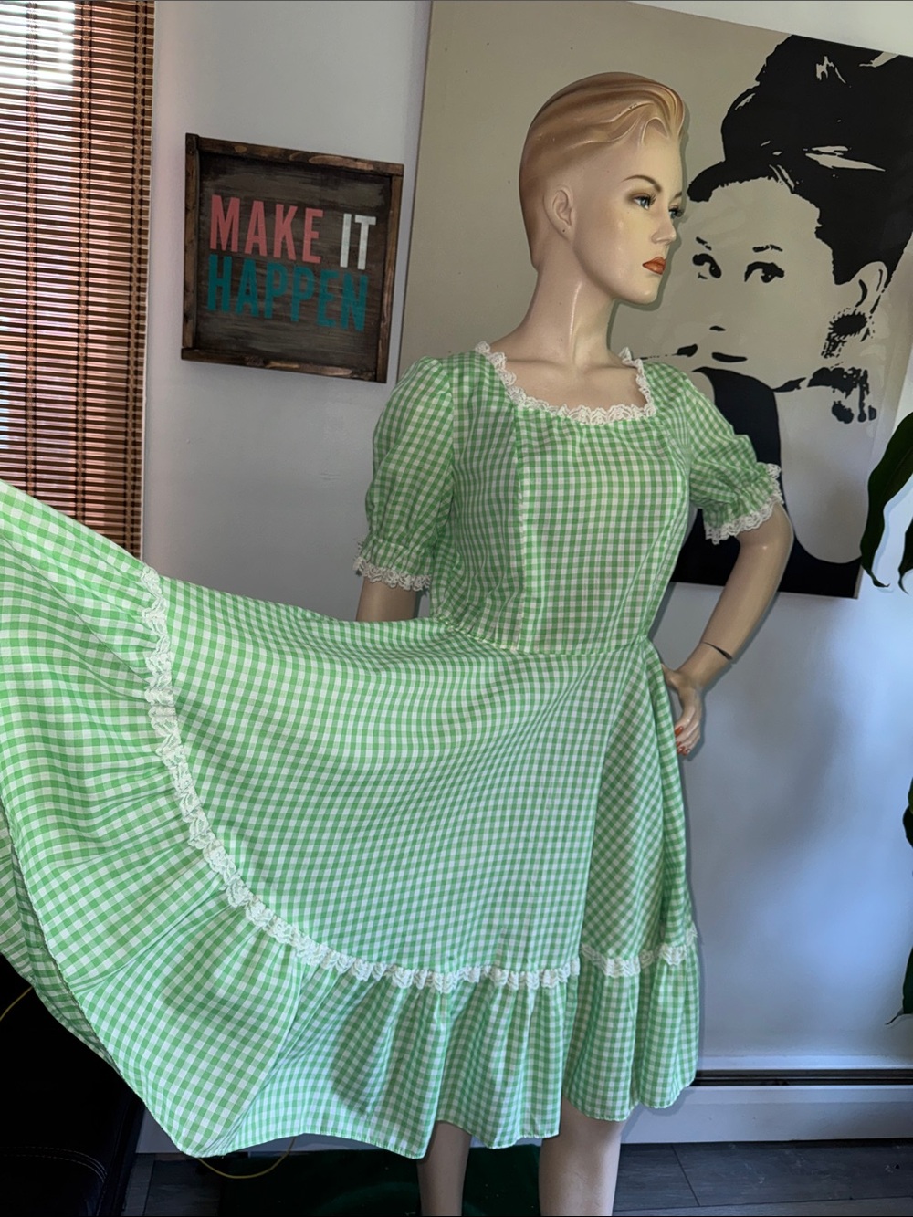 Vintage Gingham Western Baby Doll Dress - Picture 5 of 15